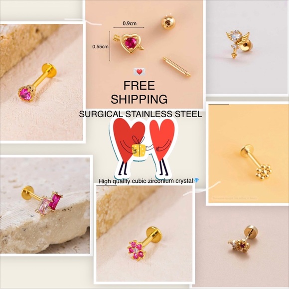 [1/$23]New-Gold plated SS+CZ/AB crystals! [Screw-ON Studs] Earring/Body jewlery - Picture 1 of 14